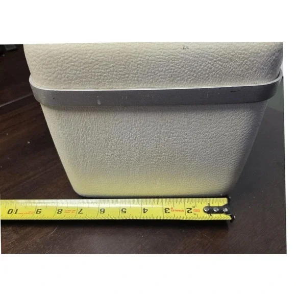 Samsonite Contoura Train Makeup Case Hardshell White Cream Pouch Lining Tray GUC - Picture 10 of 11